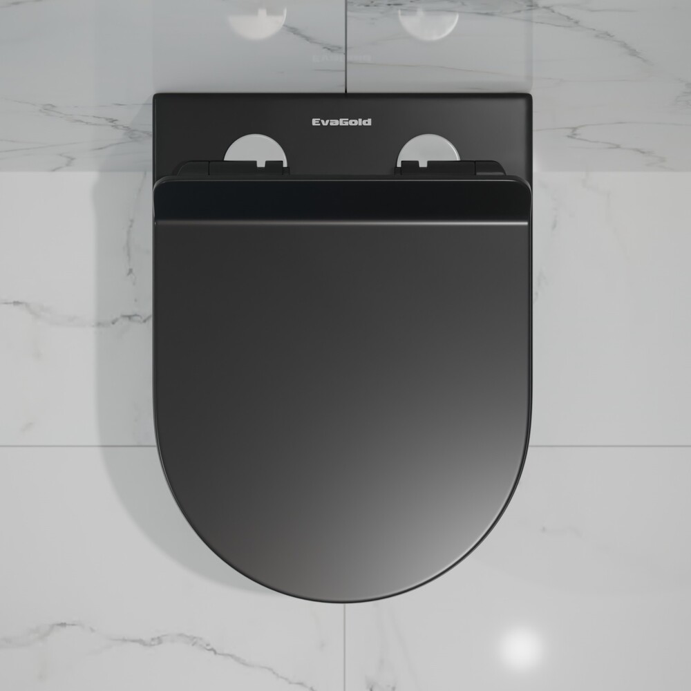Унитаз подвесной безободковый EvaGold К505BM черный матовый