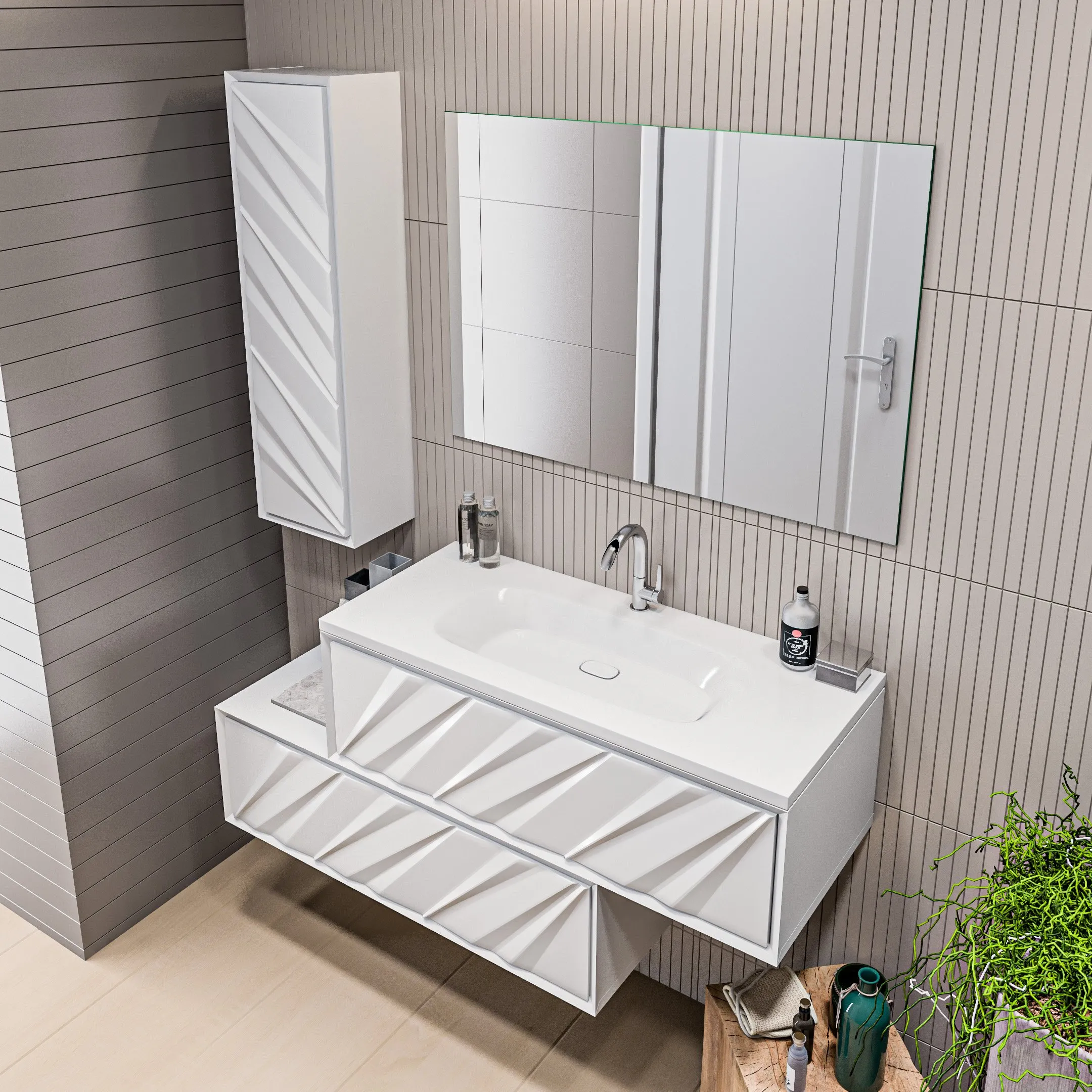 Тумба Marka One Glace 100П 1 в.я. White (верх)