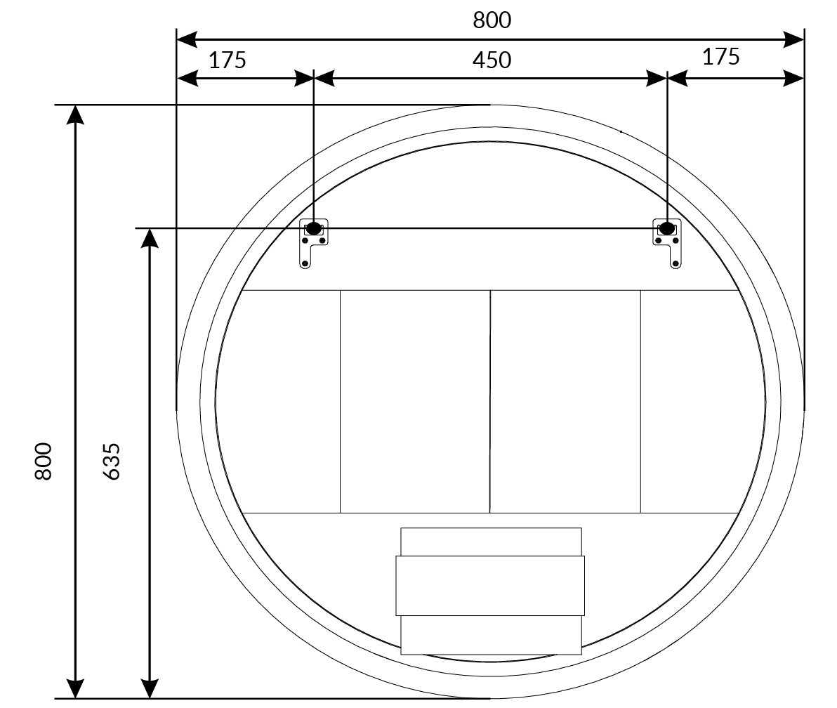 Зеркало 1Marka Amour 80 Круглое, с сенсором