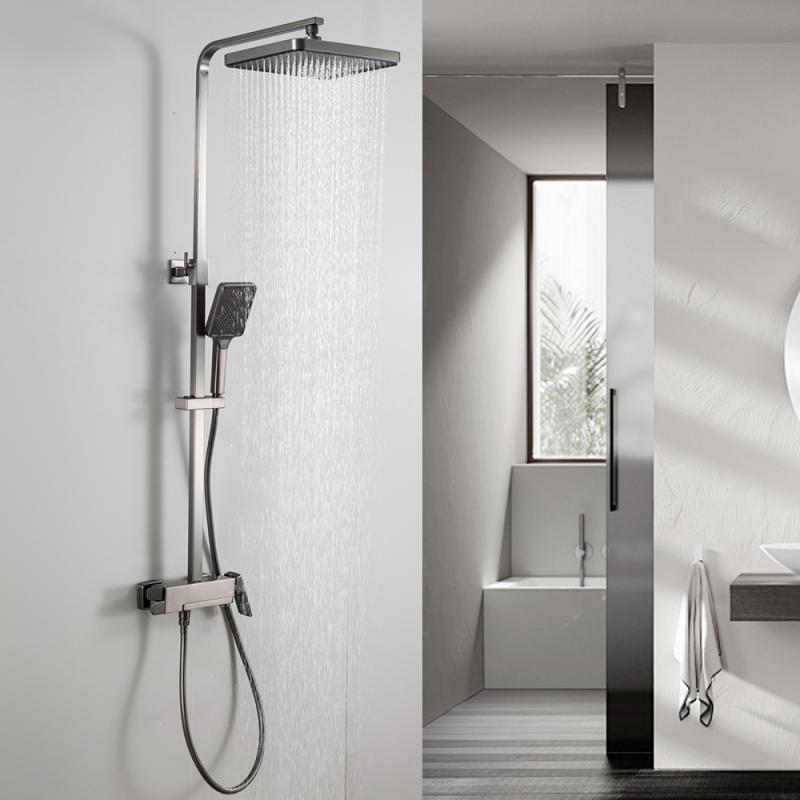 Душевая система Frap H90-9 F2490-9 оружейная сталь