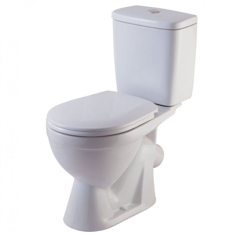 Унитаз-компакт Rosa Лира белый , косой выпуск