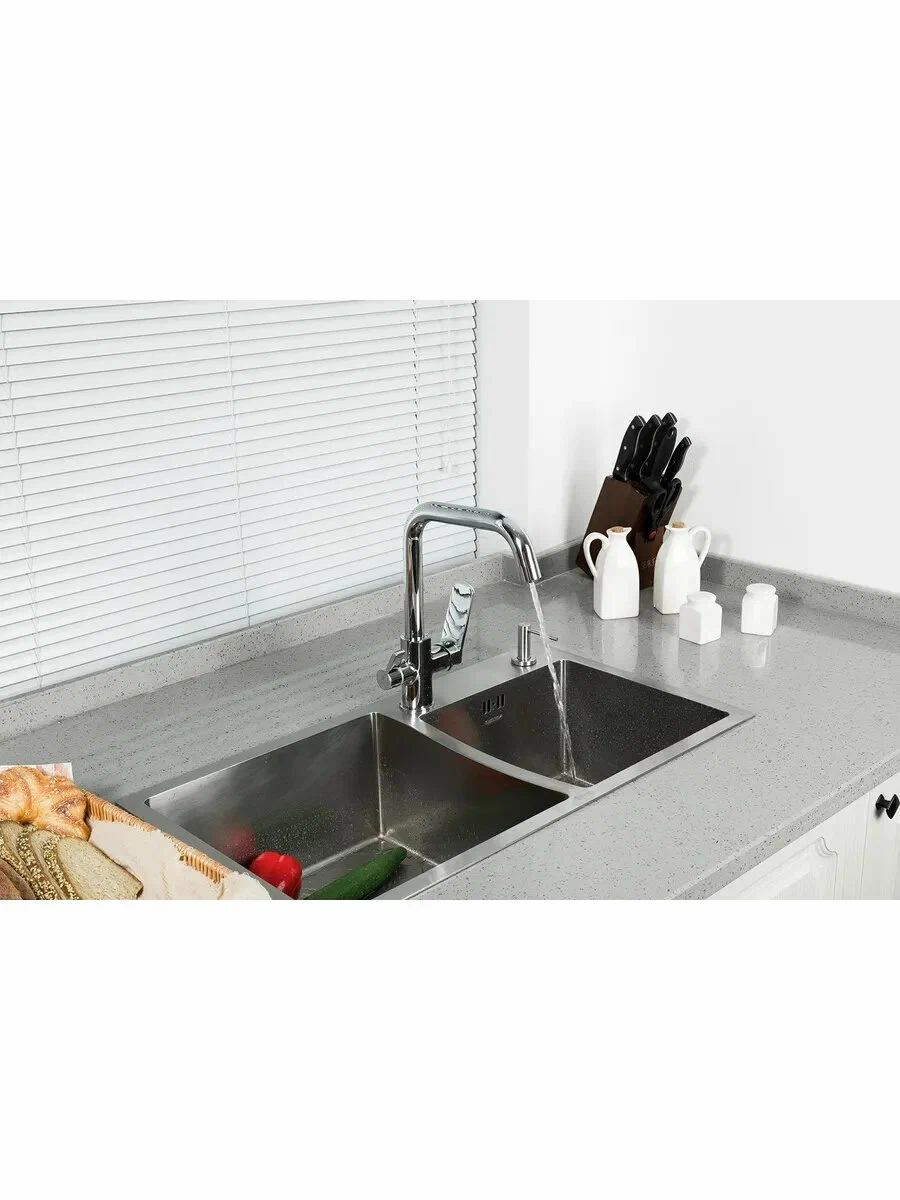 Смеситель для кухни с подключением фильтра Frap H61 F4361 хром