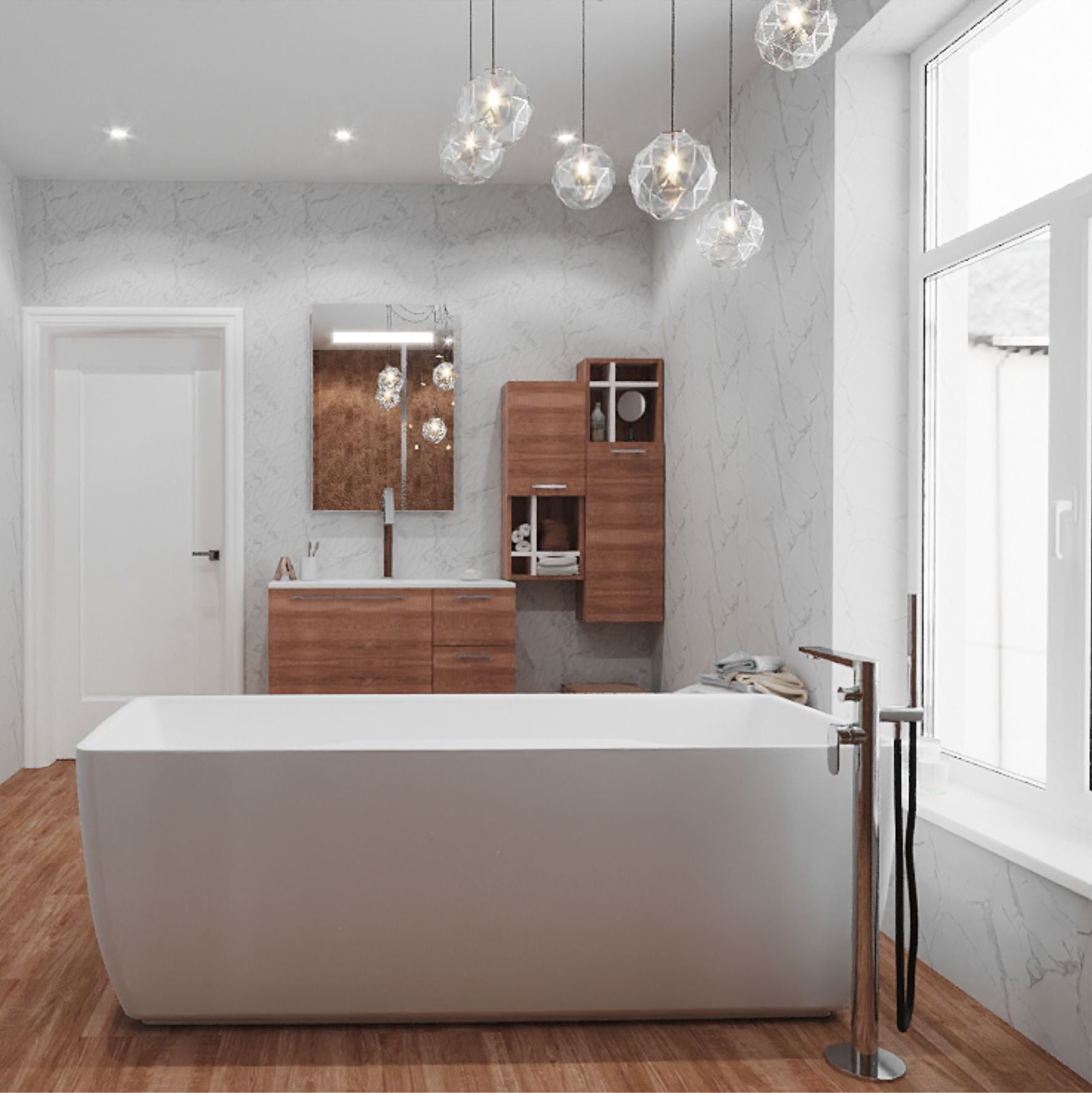 Отдельностоящая акриловая ванна Sole Alfa 180*76