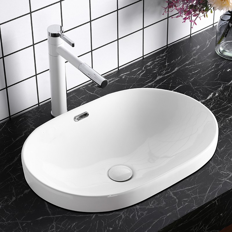 Полувстраиваемая раковина CeramaLux 60 N 5006C белая