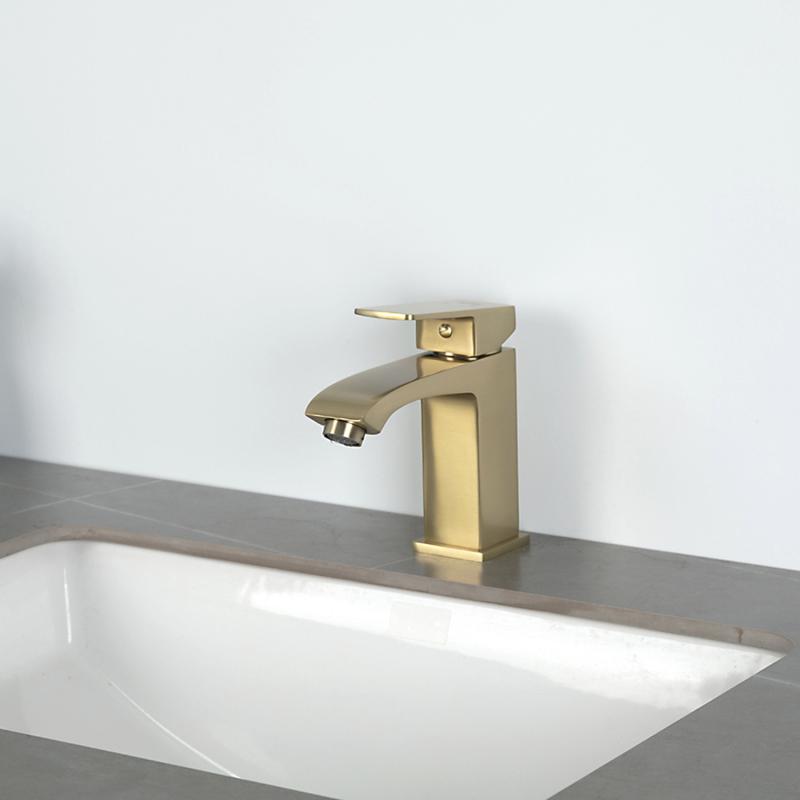 Смеситель для раковины Frap H76-3 F1076-3 золотой сатин