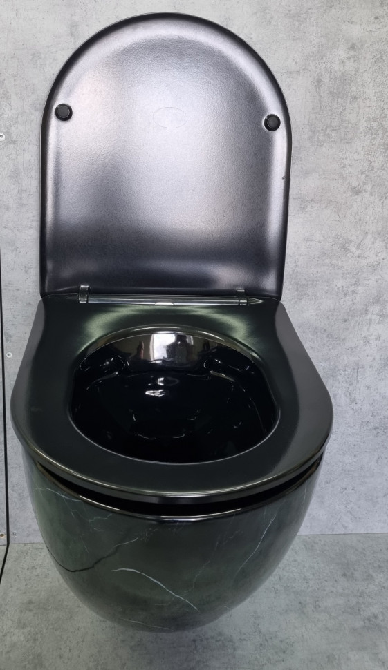 Подвесной унитаз CeramaLux 2212BM черный мрамор