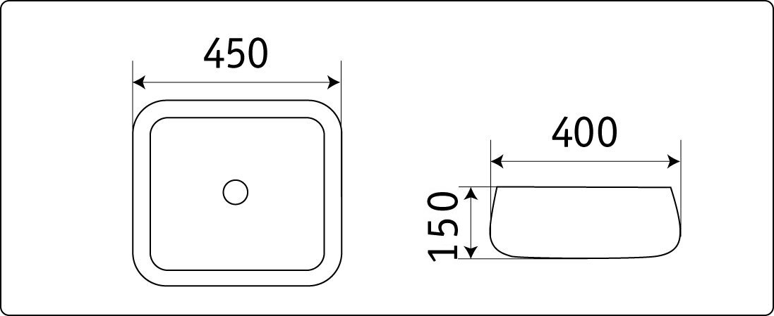Накладная раковина CeramaLux 45 NC 78321 Белая-серебро