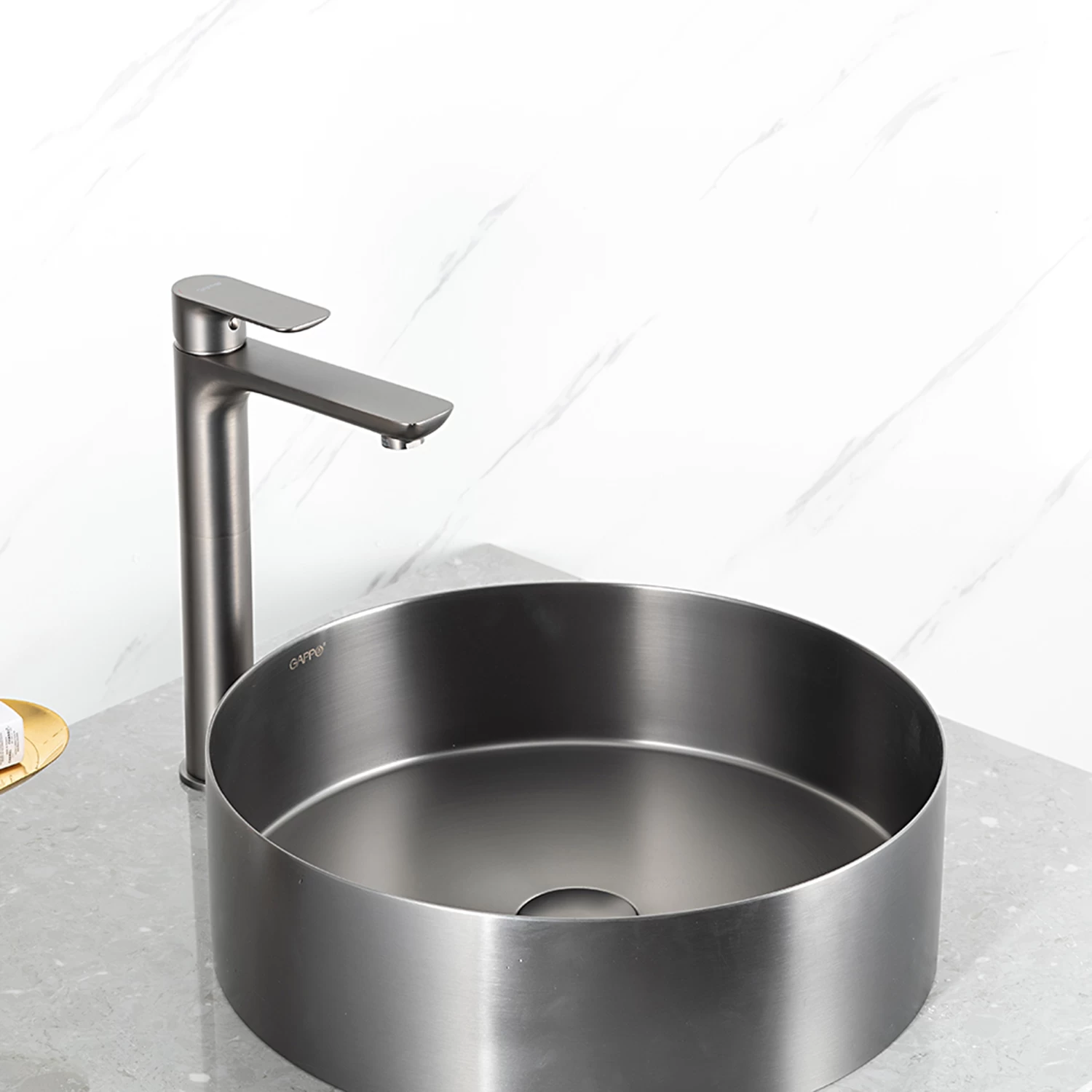 Высокий смеситель для раковины Gappo G48-9 G1048-92 оружейная сталь