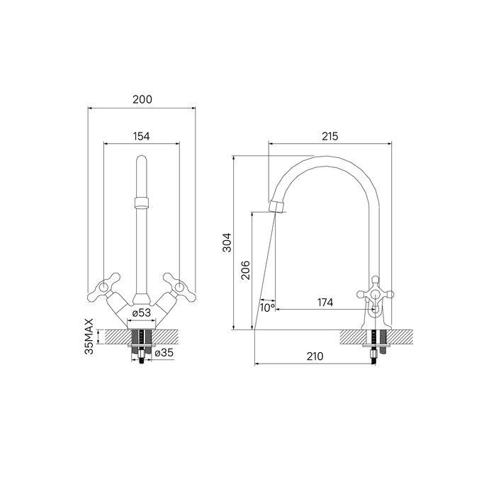 Смеситель для кухни Iddis Jeals 59000T4C+W04 хром