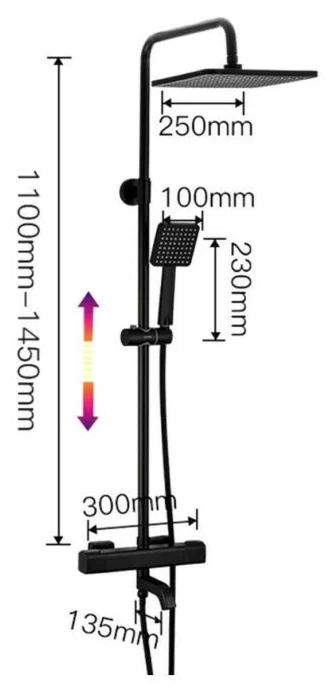 Душевая стойка с термостатом Gappo G2491-6
