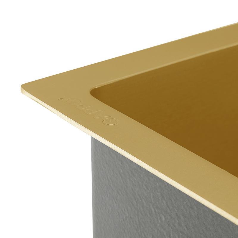 Мойка для кухни с коландером из нержавеющей стали Gappo GS6050-3 золотой сатин