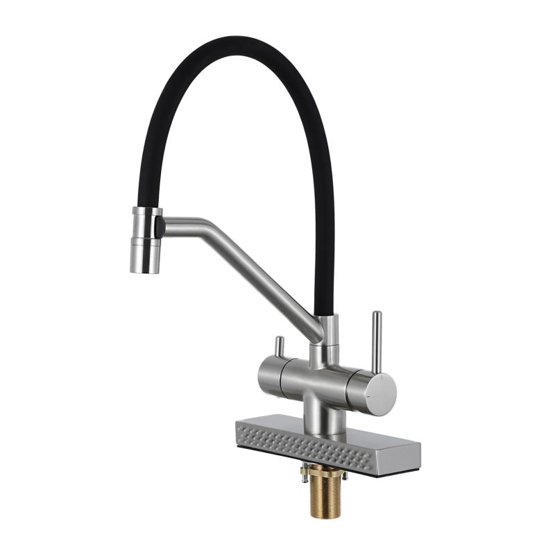 Смеситель для кухни с фильтром Gappo G4098-5 сатин