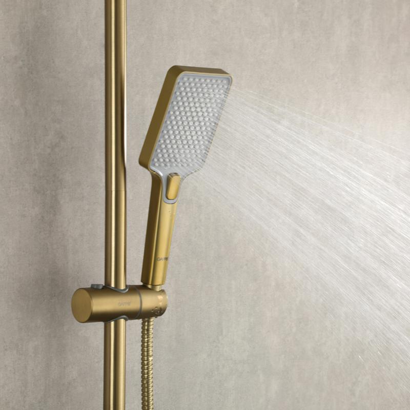 Душевая система с термостатом Gappo G91 G2491-3 золотой сатин