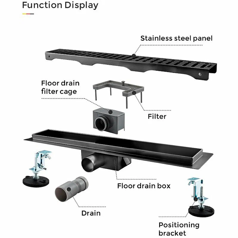 Душевой трап 60 см с комбинированным затвором Gappo G86007-39 оружейная сталь