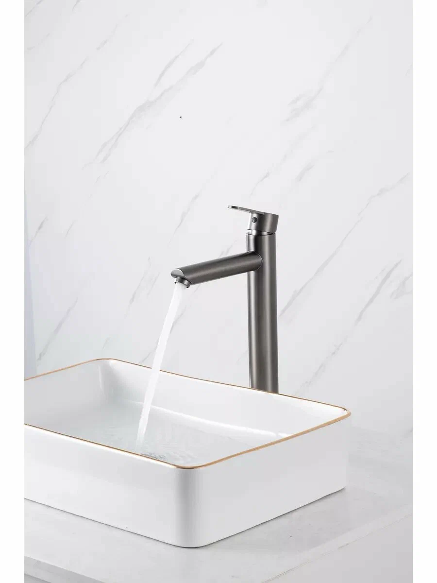 Высокий смеситель для раковины Frap H801-9 F10801-29 оружейная сталь