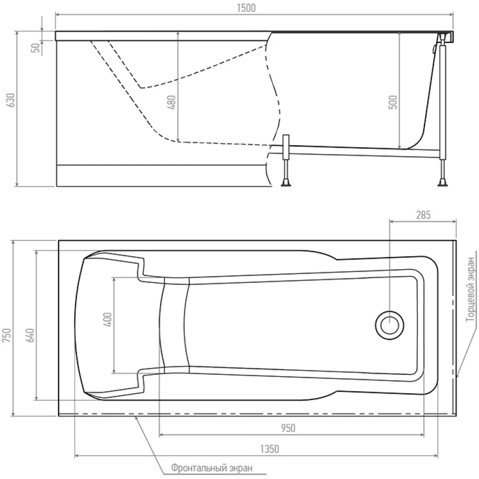 Акриловая ванна Alex Baitler Madin 150*75