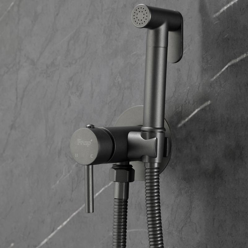 Гигиенический душ встраиваемый Frap F7505-9 оружейная сталь