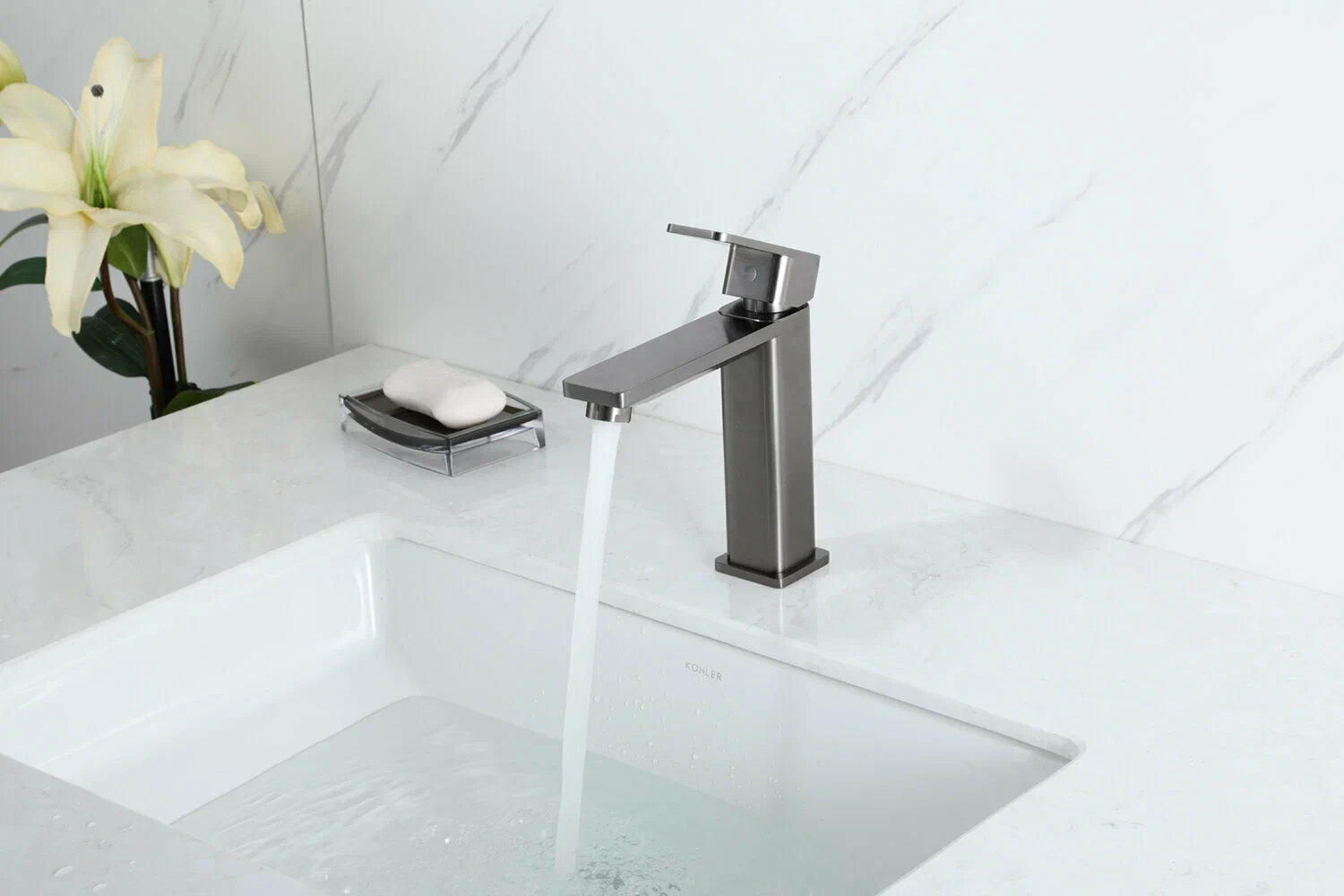 Смеситель для раковины Frap H202-9 F10202-9 оружейная сталь