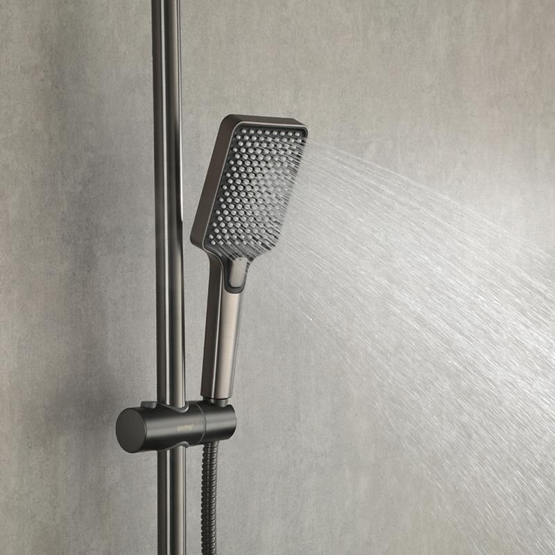 Душевая система с термостатом Gappo G91 G2491-9 оружейная сталь