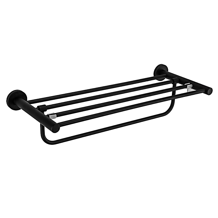 Черная полка для полотенец Frap F30224