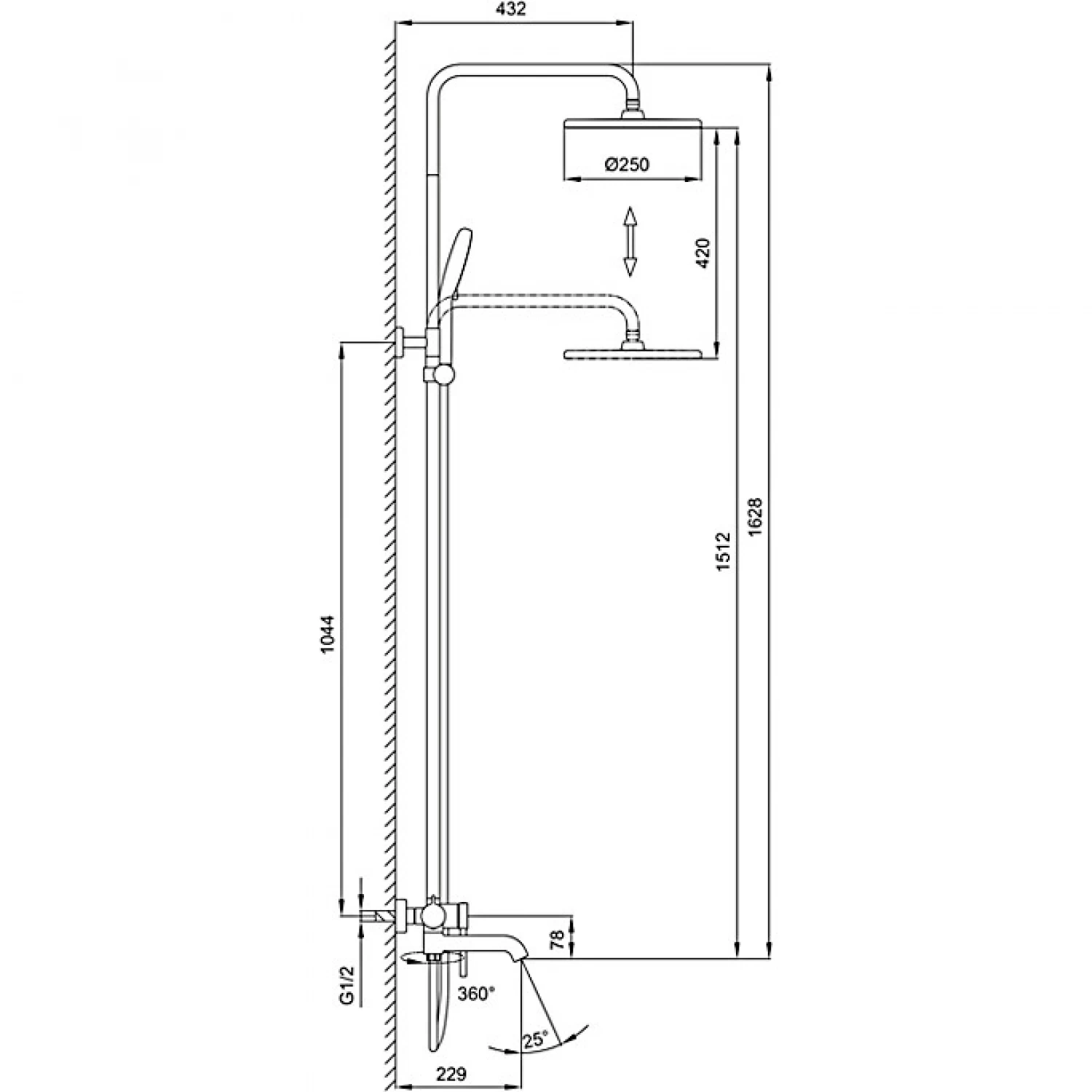 Душевая система Gappo G06-6 G2406-6 черный