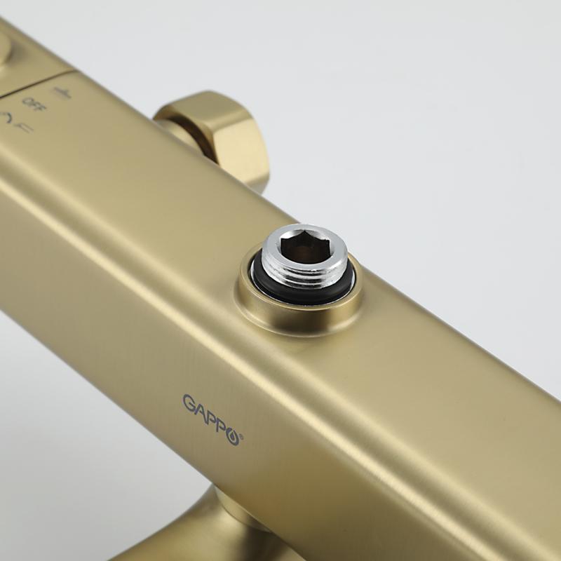 Душевая система с термостатом Gappo G91 G2491-3 золотой сатин