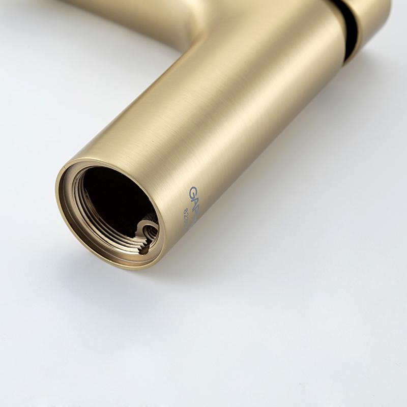 Смеситель для раковины Gappo G48-3 G1048-3 золотой сатин