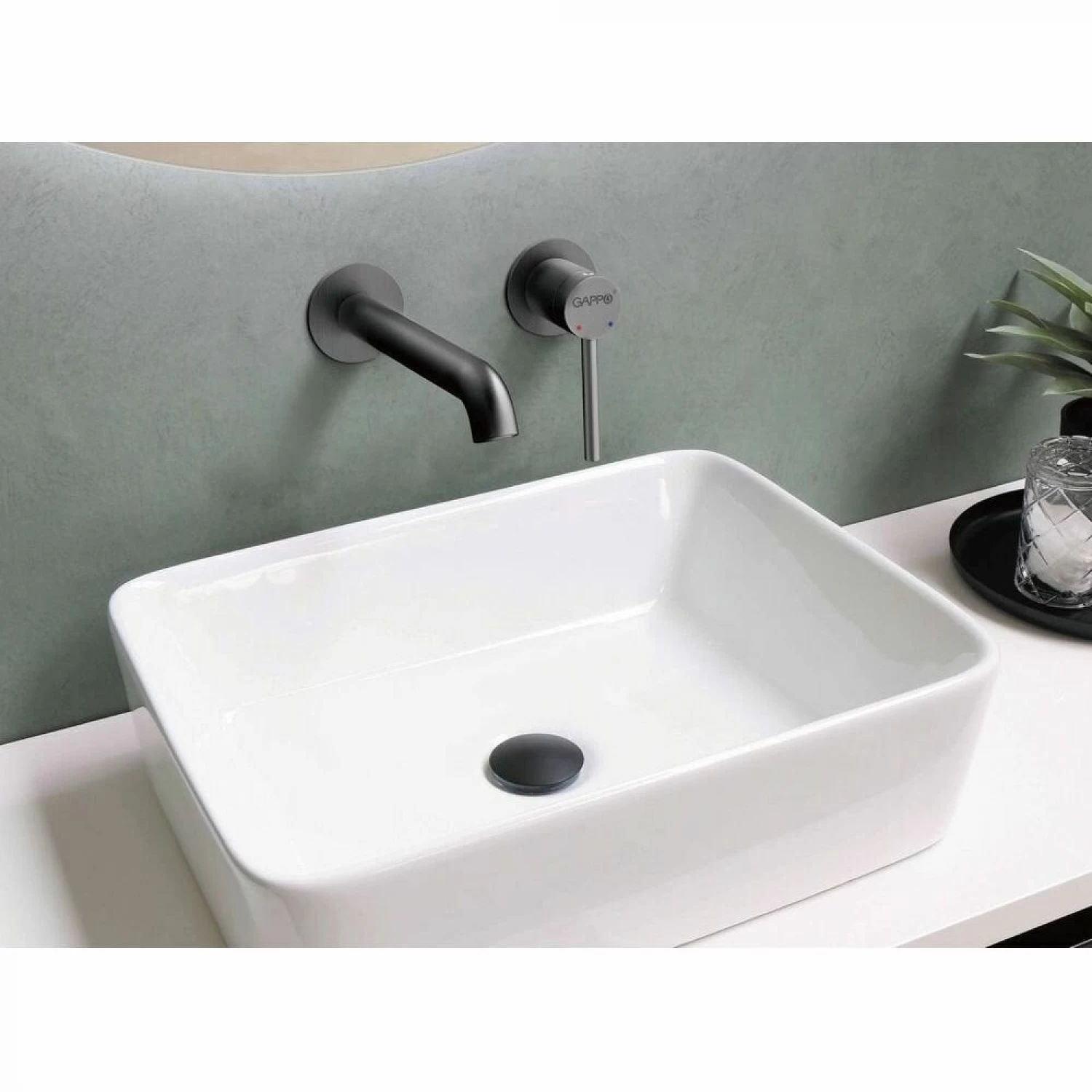 Встраиваемый смеситель для раковины Gappo G06-9 G1206-9 оружейная сталь