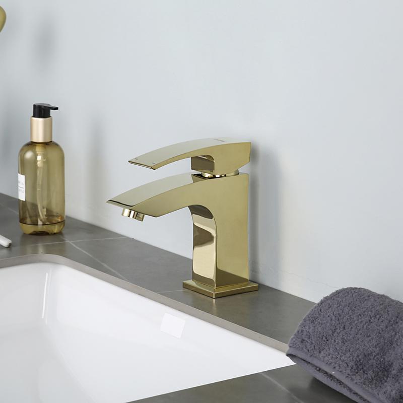 Смеситель для раковины Gappo G07-3 G1007-13 золото