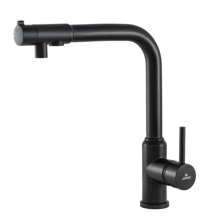 Смеситель для кухни с встроенным краном под питьевую воду Kaiser Teka 13044-9 Black Matt