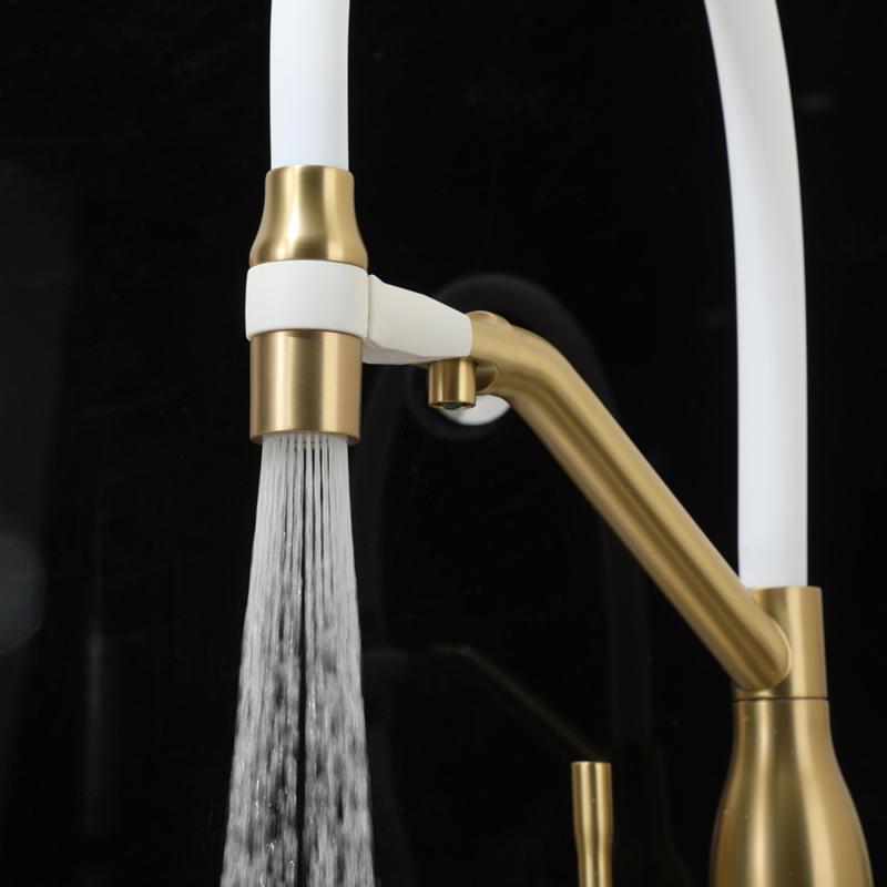 Смеситель для кухни с фильтром Frap H97 F4397-3 золотой сатин