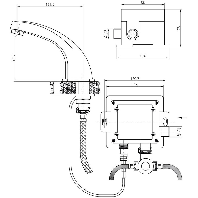 Смеситель для раковины сенсорный Kaiser Sensor 38111