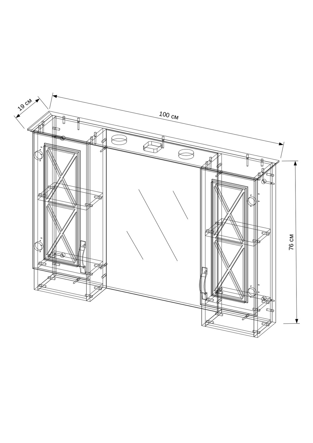 Шкаф-зеркало EvaGold Duglas 105 №2