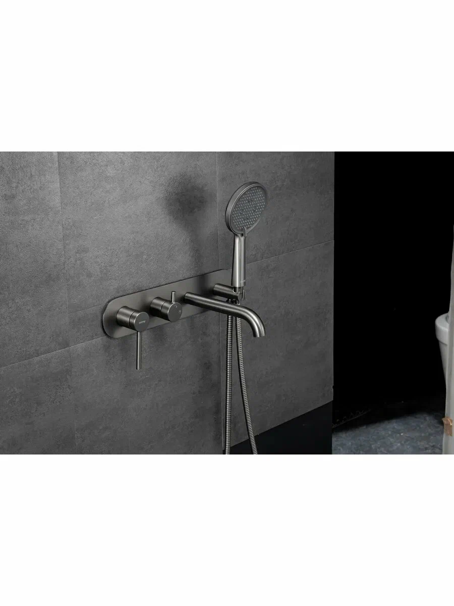 Смеситель для ванны встраиваемый Gappo G06-9 G3306-9 оружейная сталь