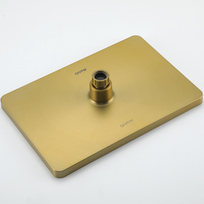 Душевая система с термостатом Gappo G91 G2491-3 золотой сатин