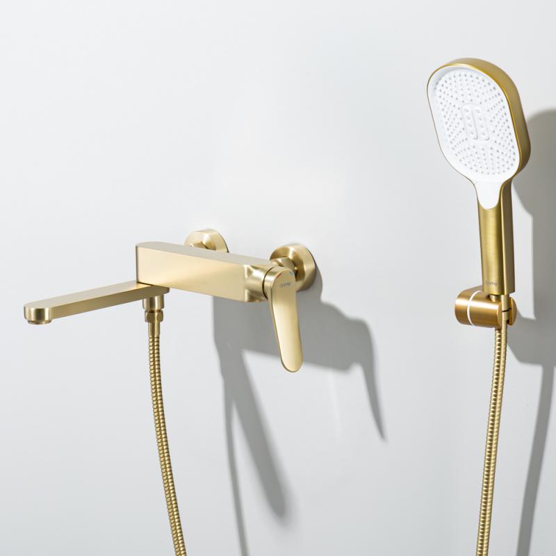 Смеситель для ванны Gappo G10-3 G3210-3 золотой сатин