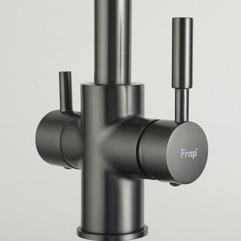 Смеситель для кухни с фильтром Frap H52 F4352-9 оружейная сталь