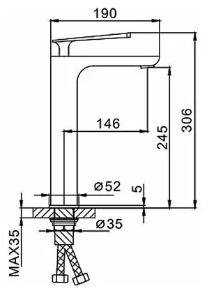 Высокий смеситель для раковины Frap F1052-56 белый-хром