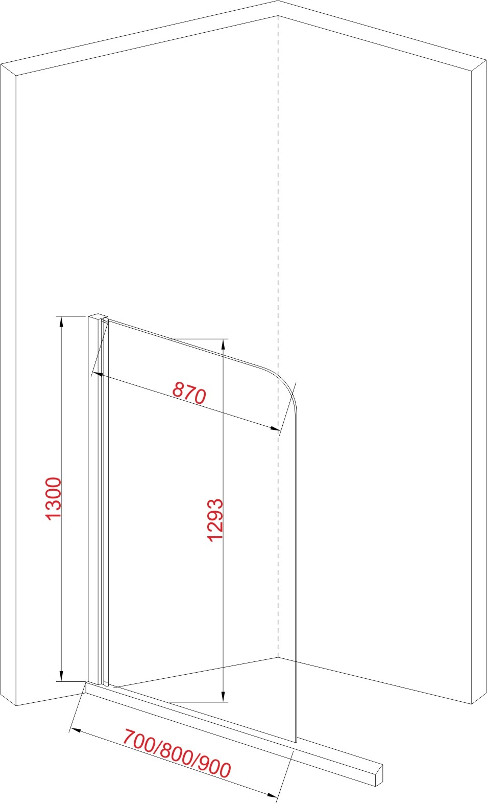 Шторка на ванну из стекла EvaGold JY70PL 70*130, рифленое стекло