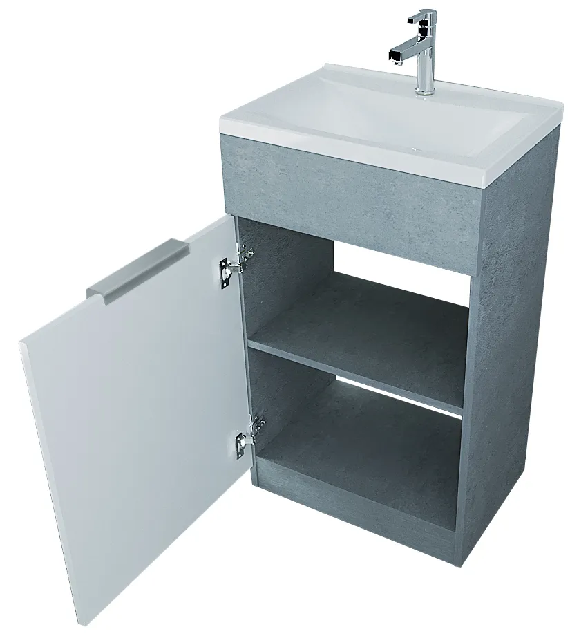 Тумба с раковиной 1Marka Revo 50Н 1д. Бетон светло-серый