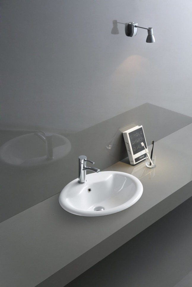 Полувстраиваемая раковина CeramaLux 57 N 316 белая