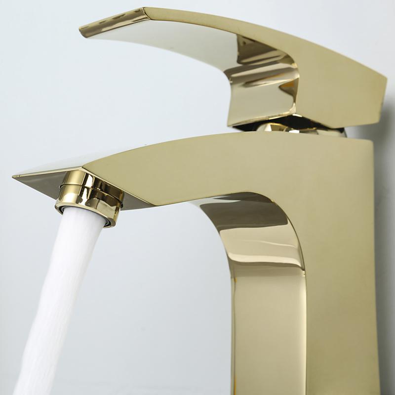 Смеситель для раковины Gappo G07-3 G1007-13 золото