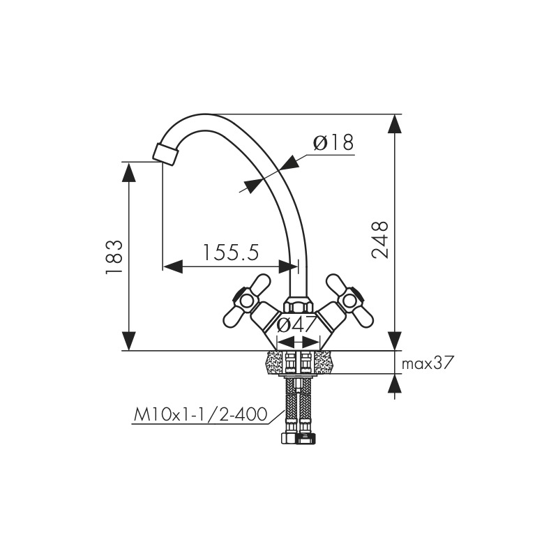 Смеситель для кухни Kaiser Carlson 11022