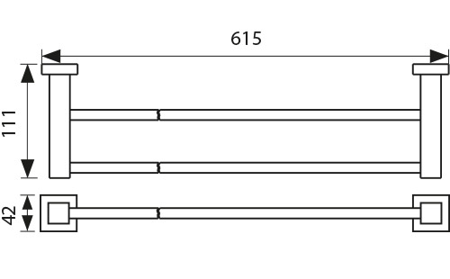 Полотенцедержатель двойной Kaiser Canon Br KH-4308 бронза
