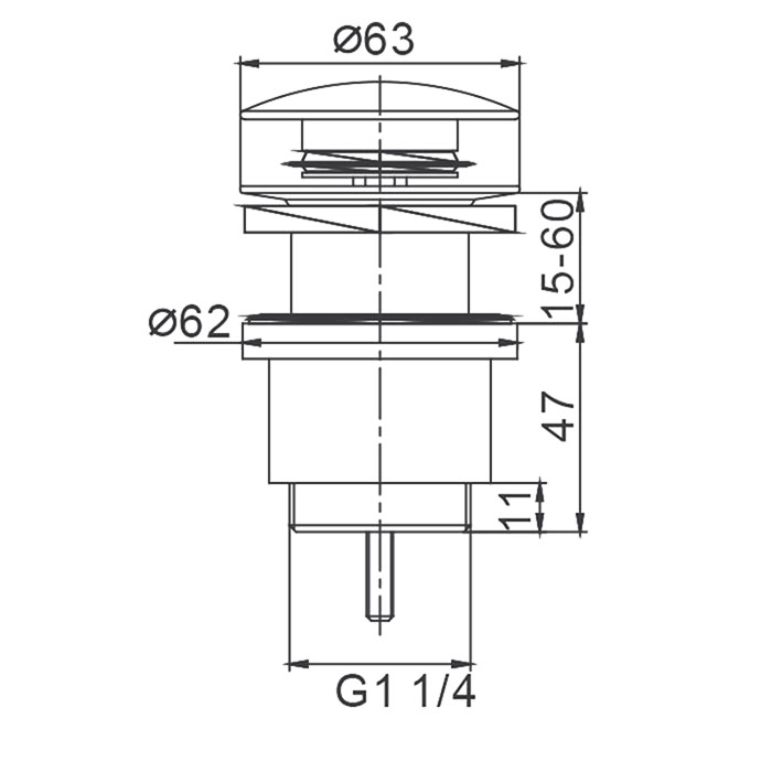 Донный клапан Frap F62-7 черный