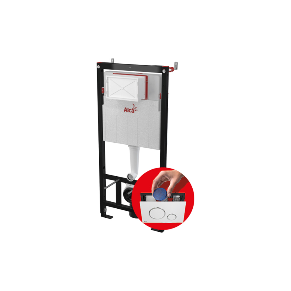 Инсталляция для подвесного унитаза Alcaplast Sadromodul AM101/1120V с возможностью вентилляции, высота монтажа 1,2 м