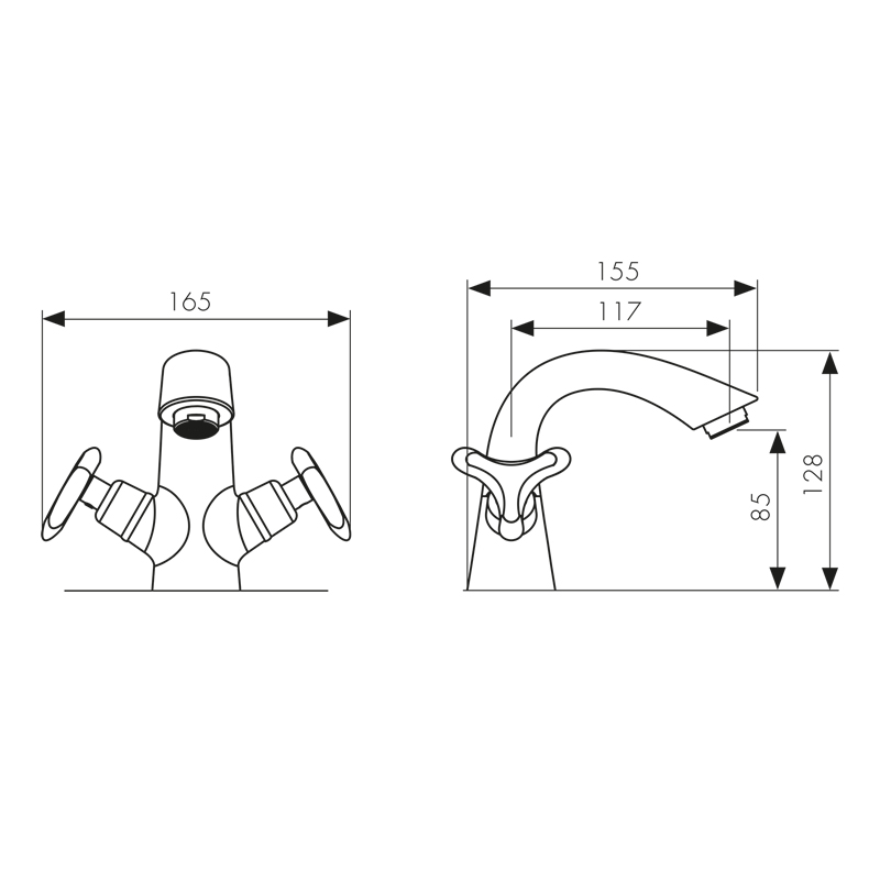 Смеситель для раковины Kaiser Trio 57011-2