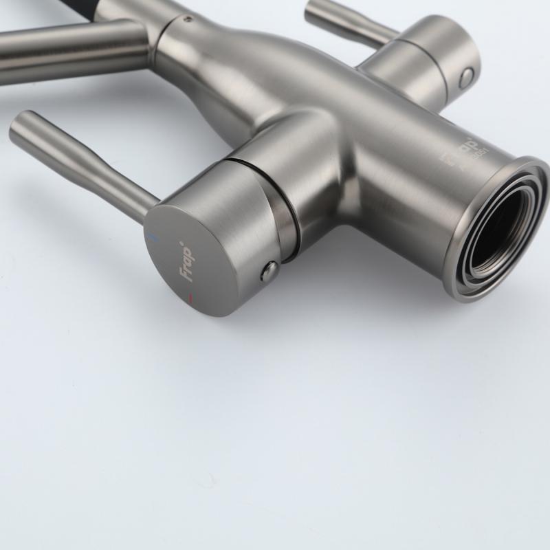 Смеситель для кухни с фильтром Frap H97 F4397-9 оружейная сталь