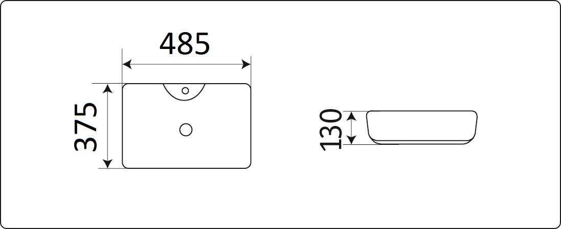 Накладная раковина CeramaLux 48,5 N 7291 белая