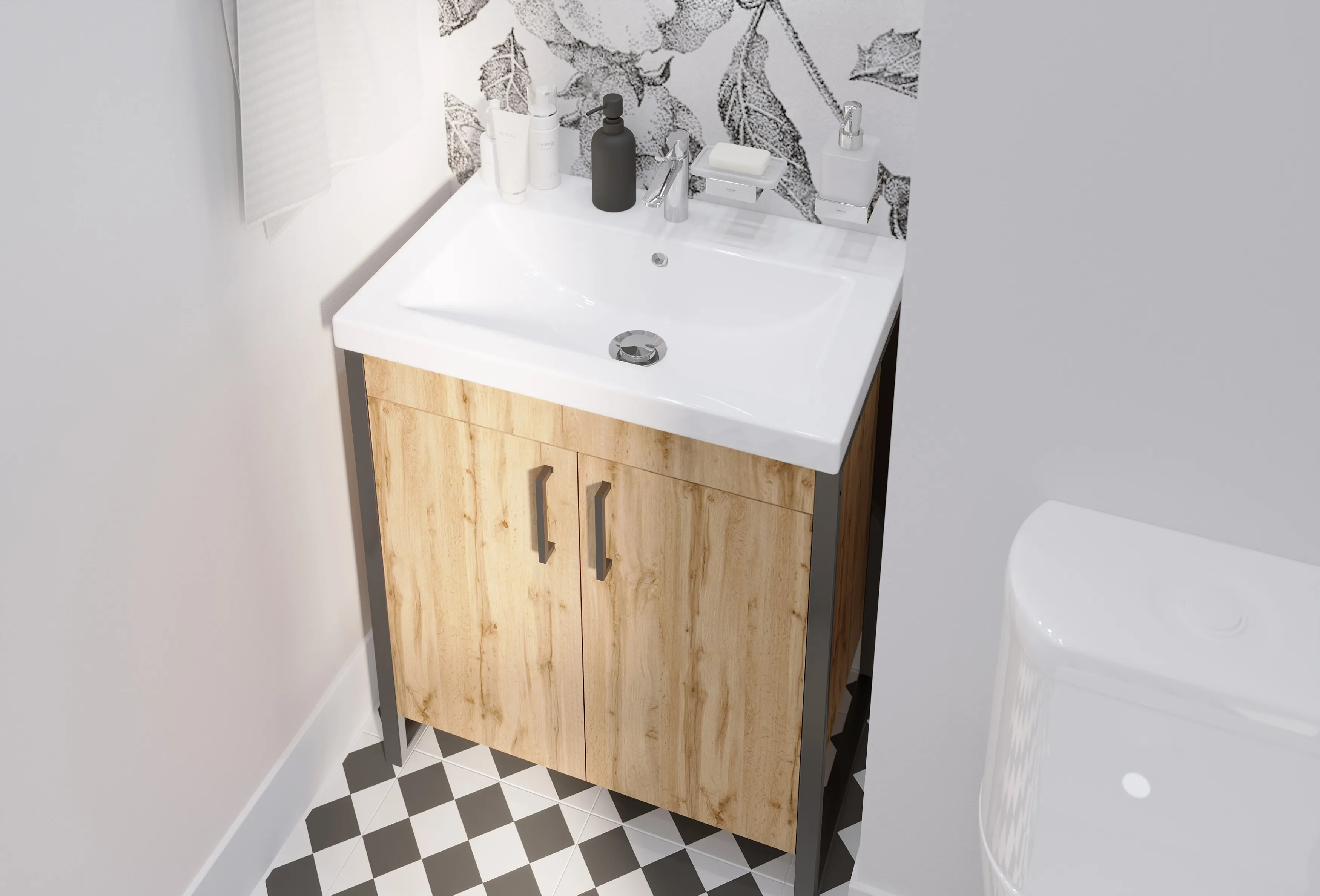 Тумба 1Marka Grunge Loft 70Н 2д Дуб Вотан
